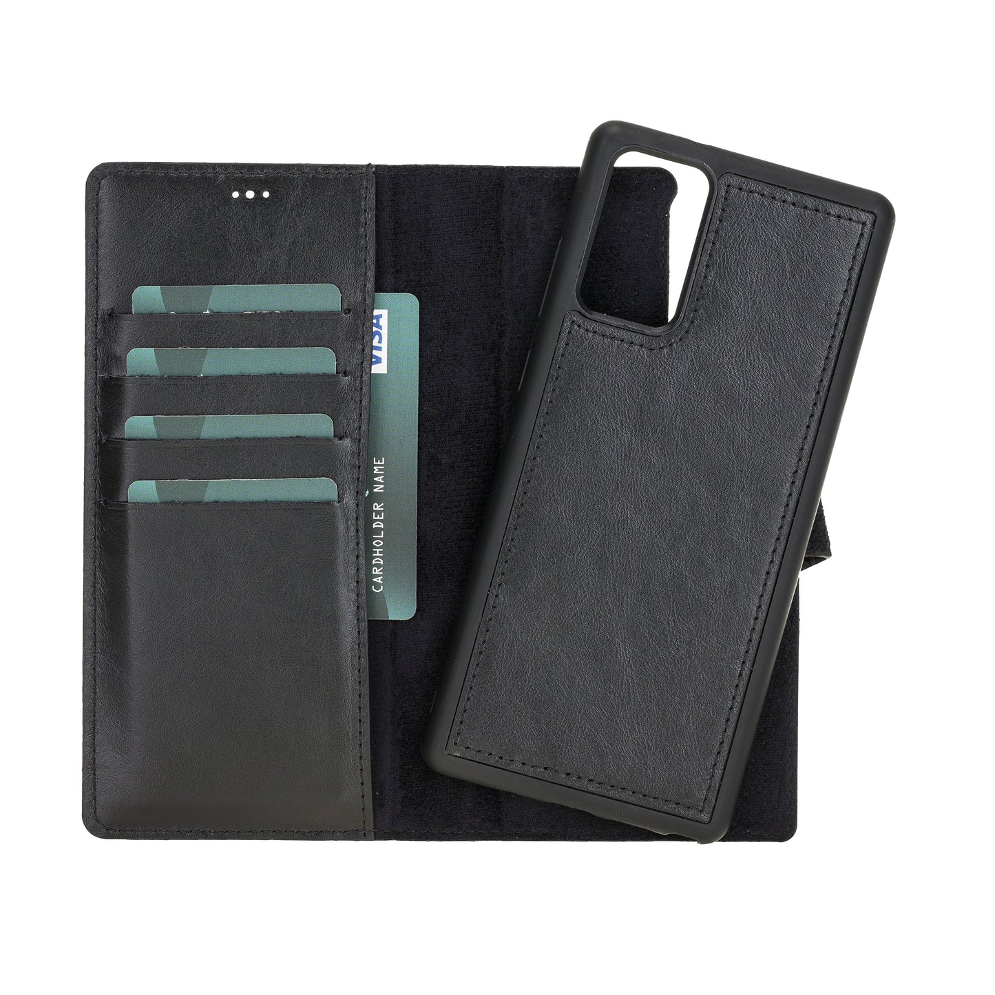 Samsung Galaxy Note 20 Compatible Leather Wallet Case RST1 Black