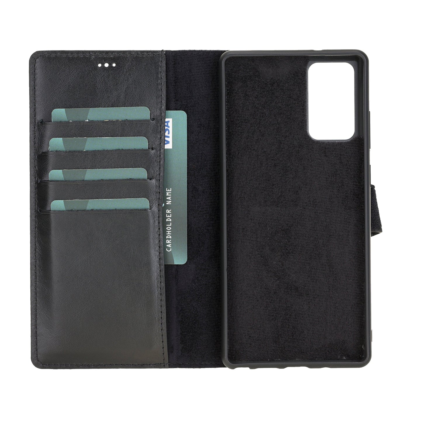 Samsung Galaxy Note 20 Compatible Leather Wallet Case RST1 Black