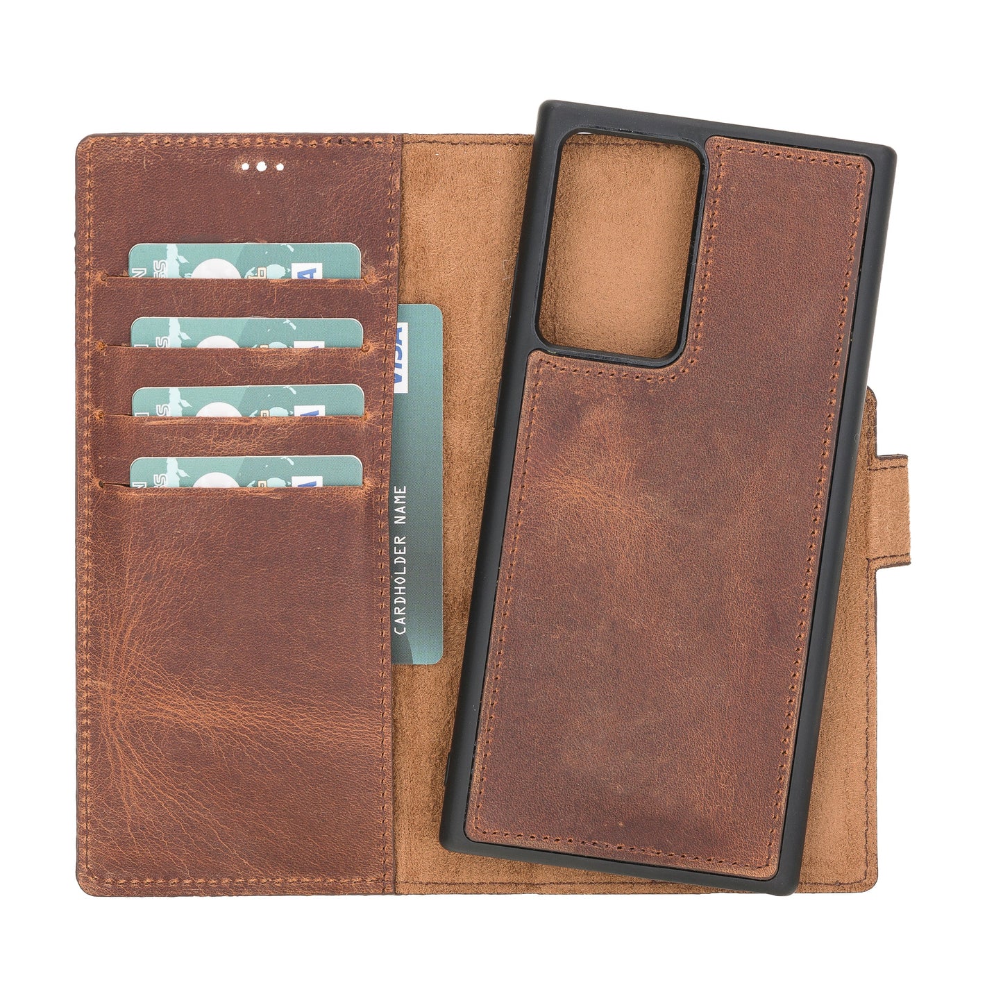 Samsung Galaxy Note 20 Plus Compatible Leather Wallet Case G2 Brown