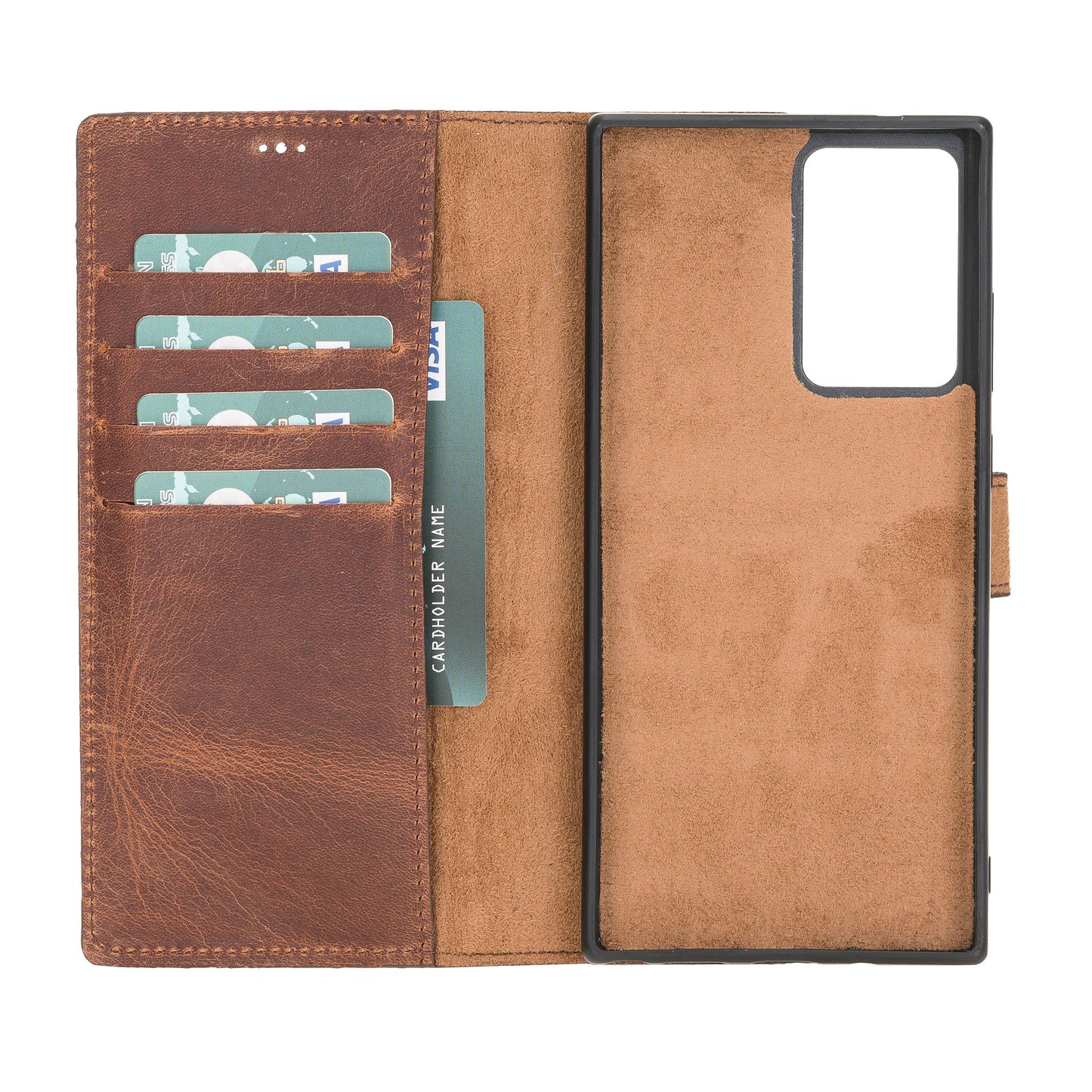 Samsung Galaxy Note 20 Plus Compatible Leather Wallet Case G2 Brown