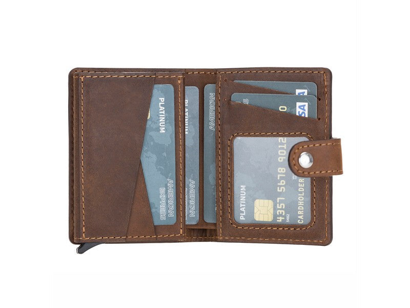 Palermo Leather Wallet with Card Holder Mechanism G2 Brown 