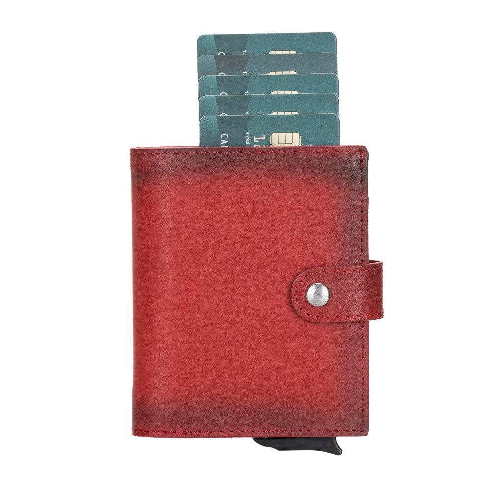 Palermo Leather Wallet with Card Holder Mechanism V4EF Red