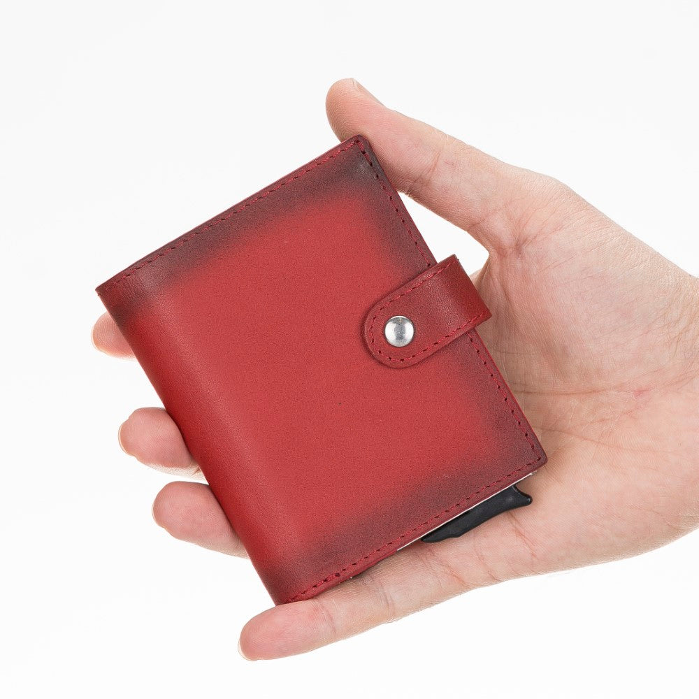 Palermo Leather Wallet with Card Holder Mechanism V4EF Red