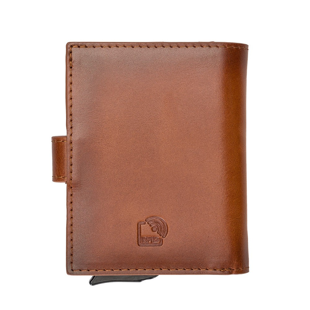 Palermo Leather Wallet with Card Holder Mechanism RST2EF Tan