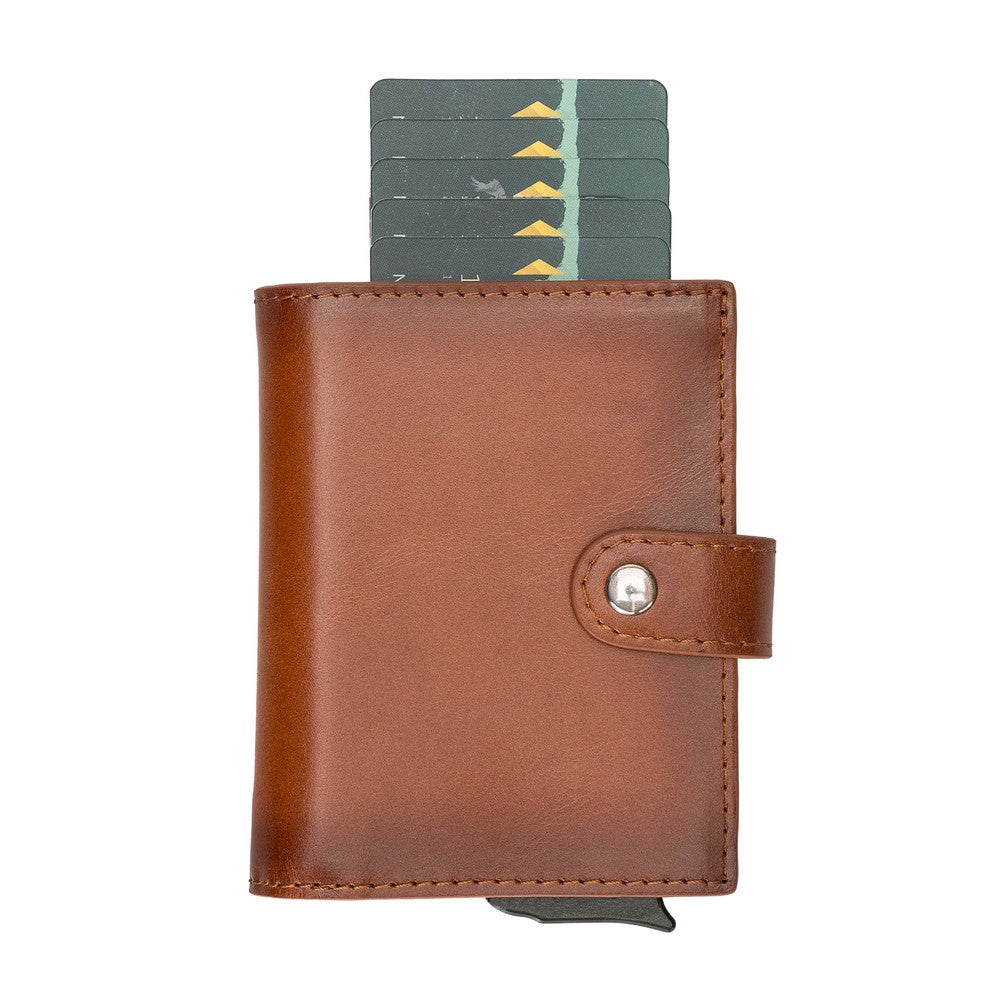 Palermo Leather Wallet with Card Holder Mechanism RST2EF Tan