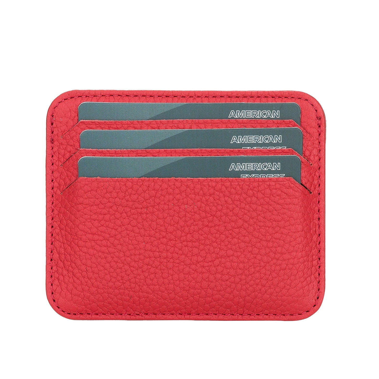 Leather Card Holder, Paper Money Section, 6 Card Compartments, Pomegranate Flower