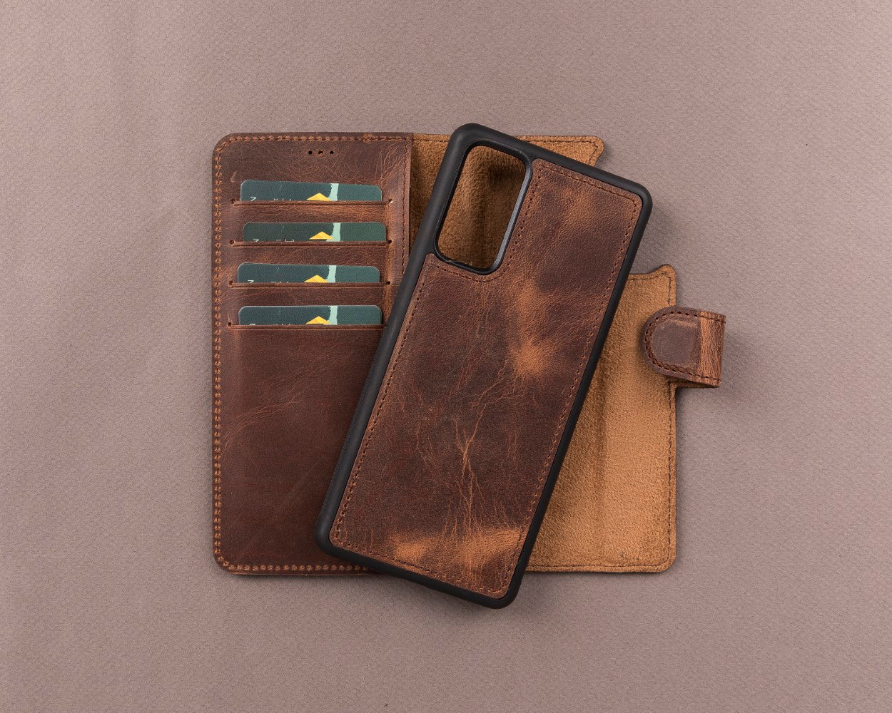 Samsung Galaxy S20 FE Compatible Leather Wallet Case G2 Brown