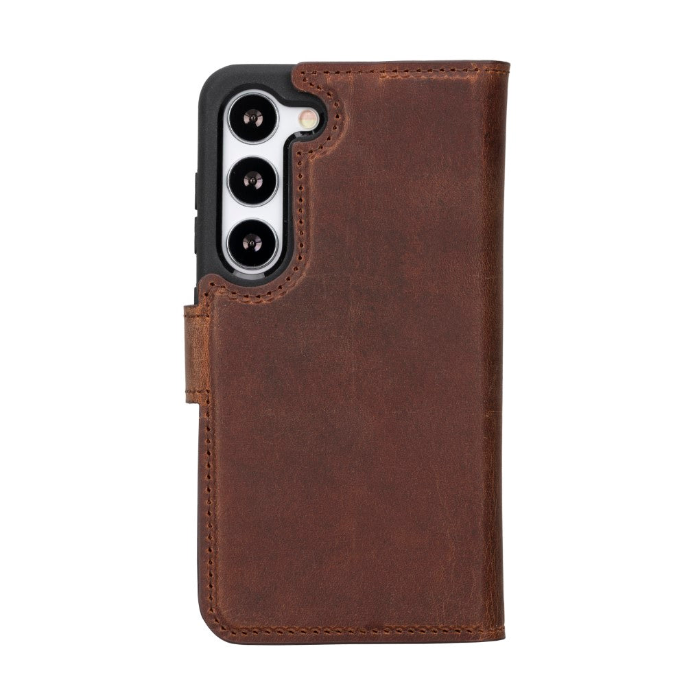 Samsung Galaxy S23 Compatible Leather Wallet Case G2 Brown