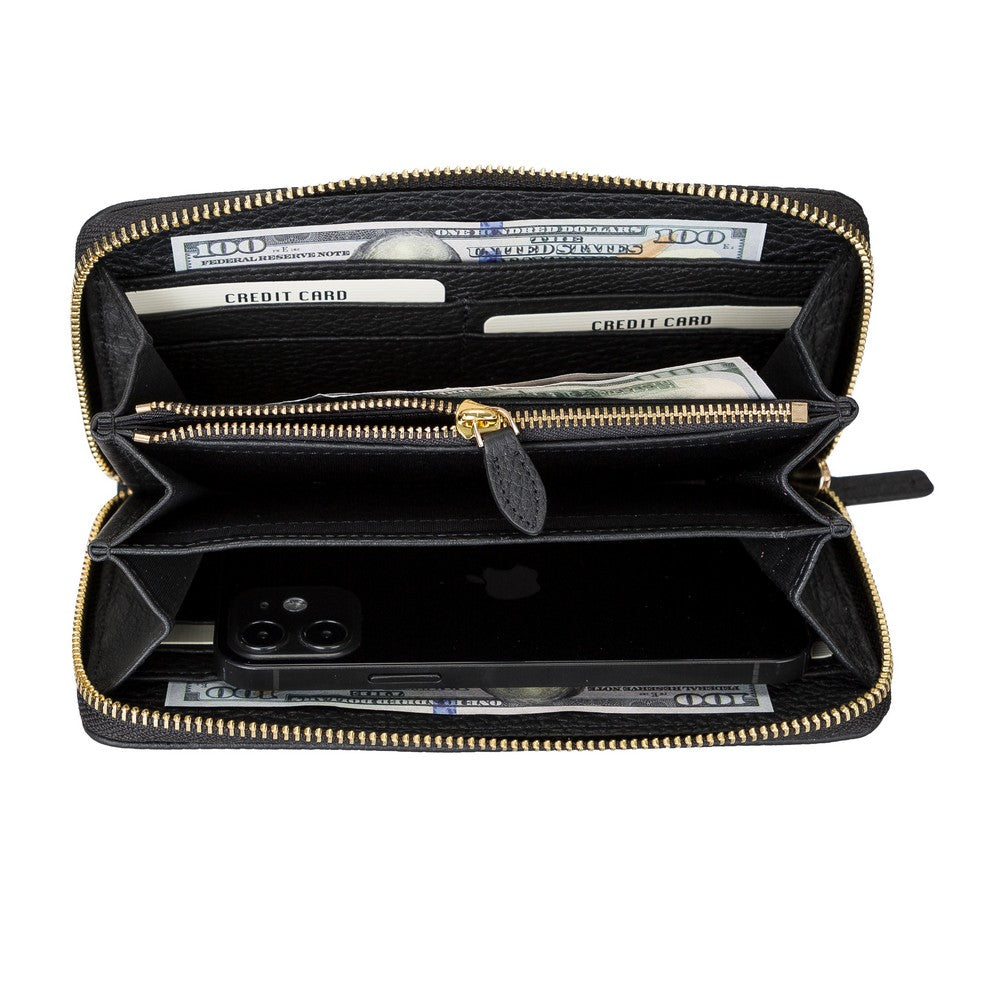 Seville Leather Women's Wallet FLB1 Black