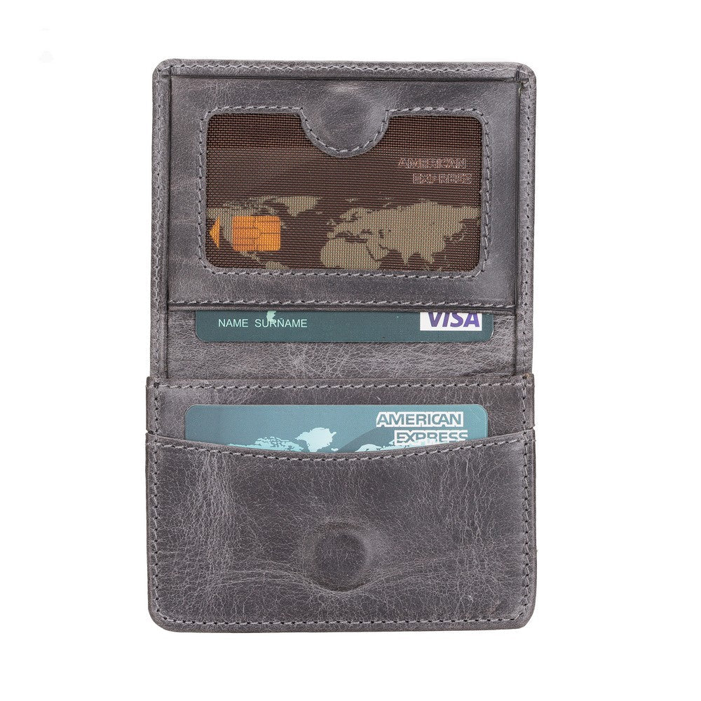 Toni Leather Card Holder TN18 Gray