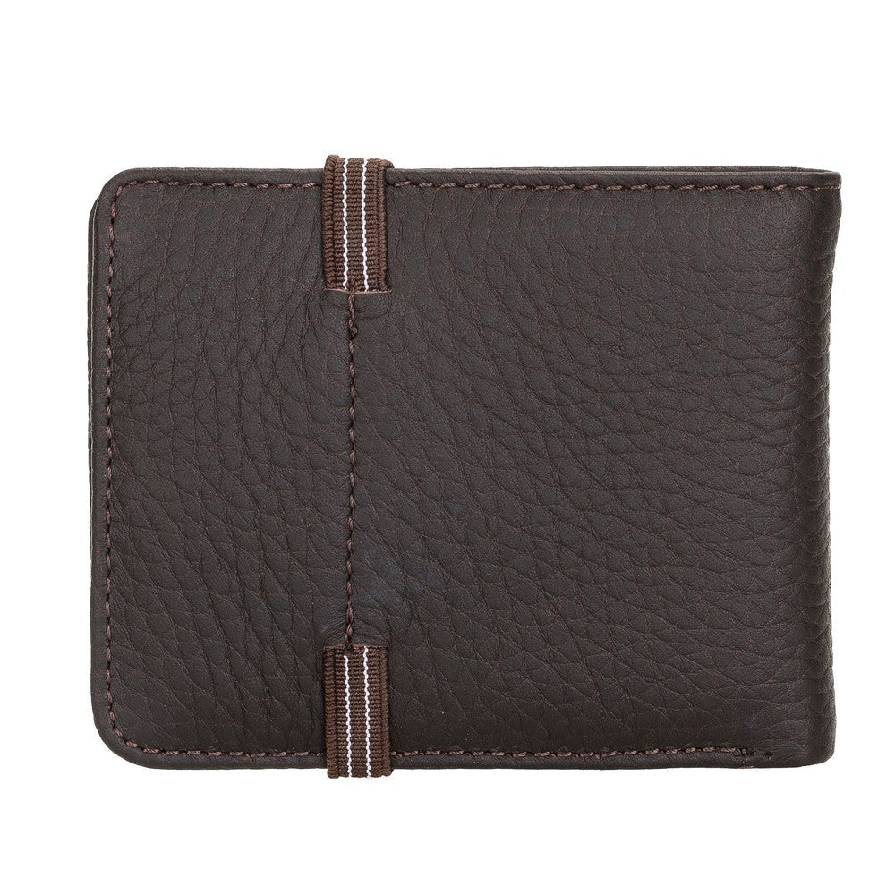 Yosef Leather Wallet and Card Holder, 8 Card Compartments, Textured Brown