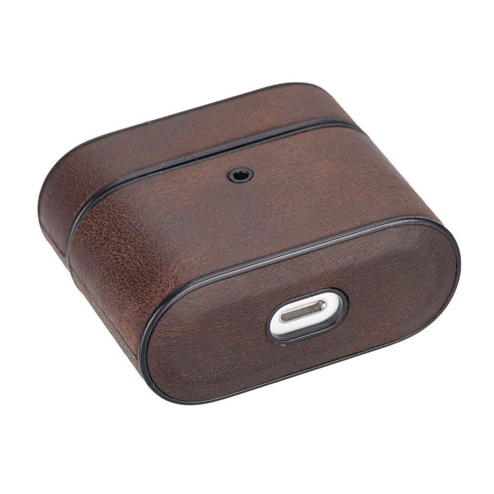 Casquet Apple AirPods 3rd generation Compatible Leather Case RO6 Brown