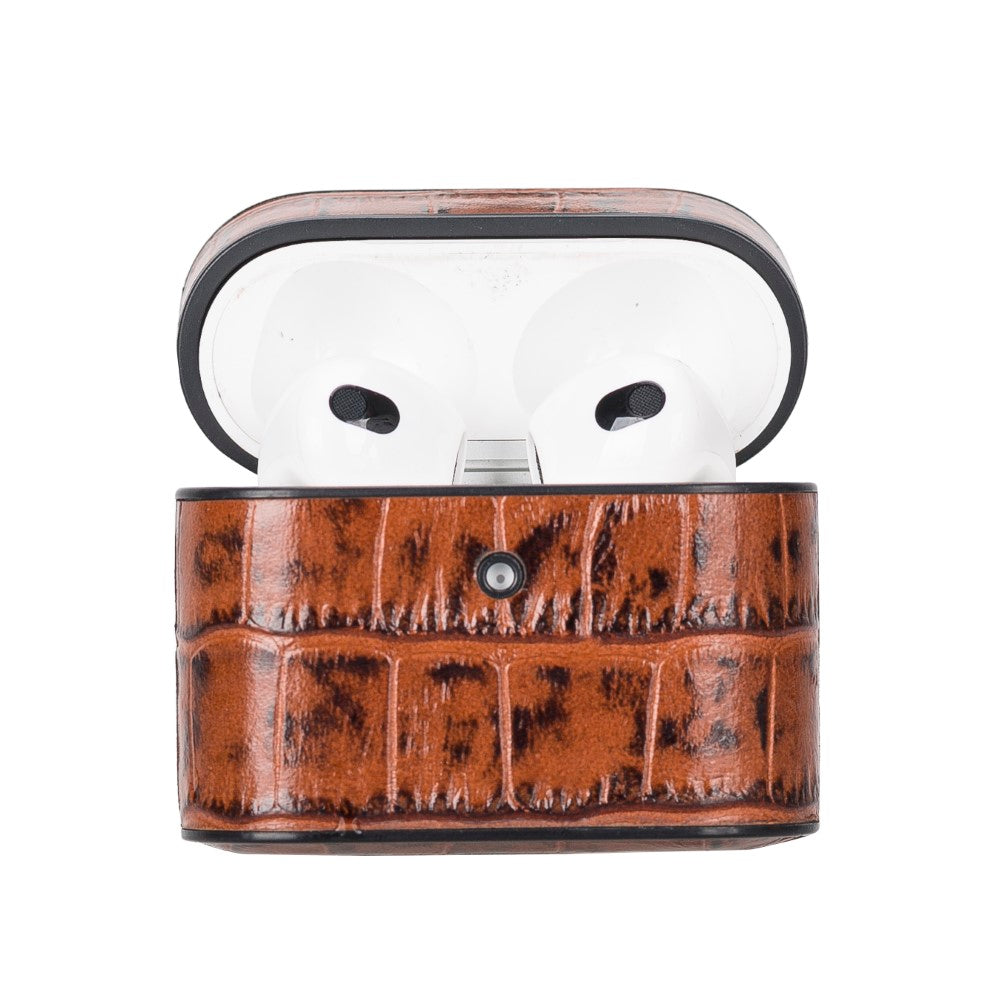 Casquet Apple AirPods 3rd generation Compatible Leather Case YK6 Brown