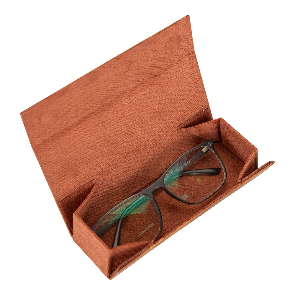 Clever Leather Glasses Case G2 Brown 