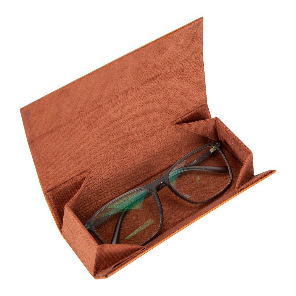 Clever Leather Glasses Case RST2EF Tan 