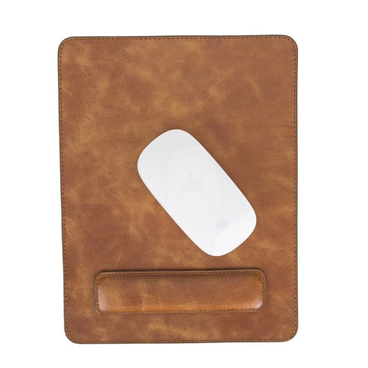 Comfy Wristband Leather Mouse Pad TN11 Tan