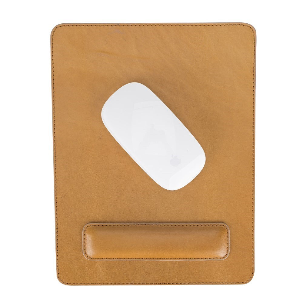 Comfy Wristband Leather Mouse Pad V9 Tan