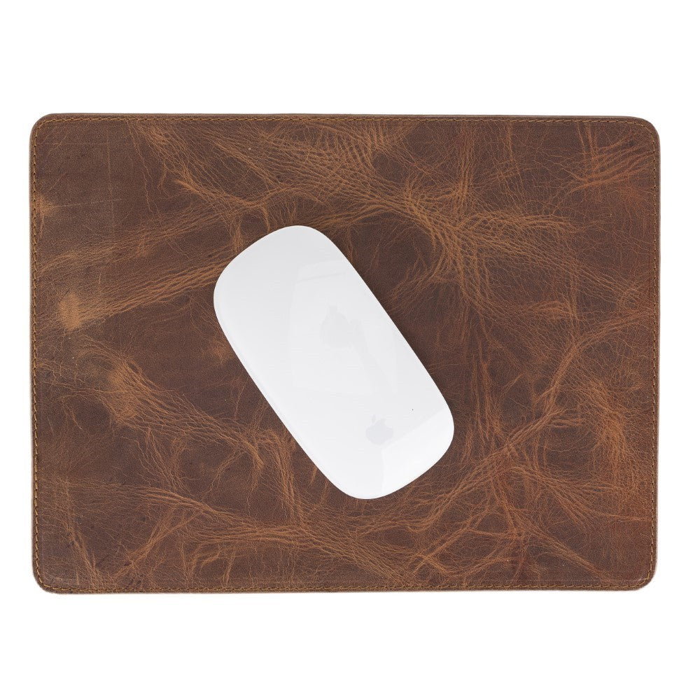 Cushioned Bileklikli Deri Mouse Pad TN3 Kahve