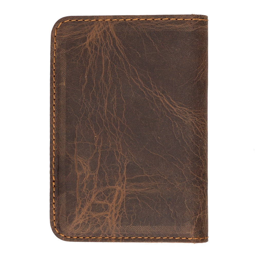 Enrico Slim Leather Card Holder, 6 card compartments, Antique Dark Brown