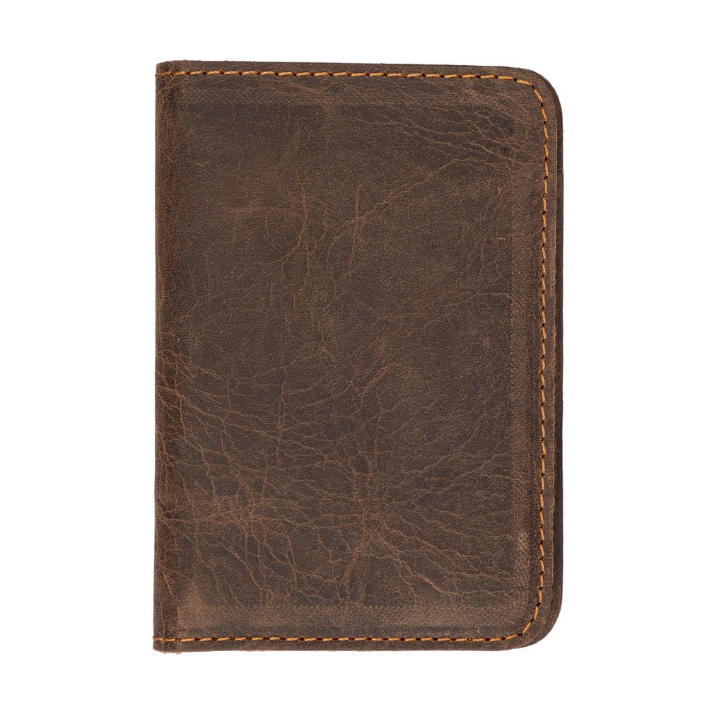 Enrico Slim Leather Card Holder, 6 card compartments, Antique Dark Brown