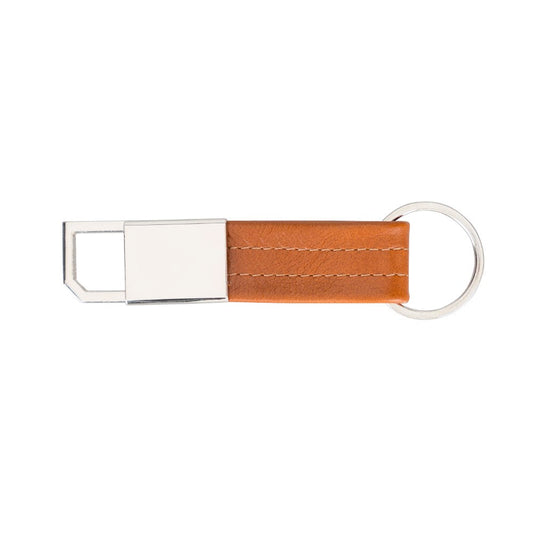 Leather Keychain BKR16 RST2 Tan