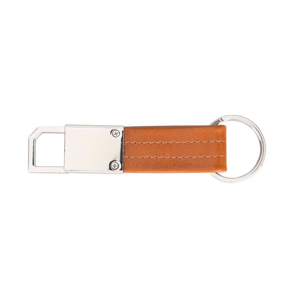 Leather Keychain BKR16 RST2 Tan