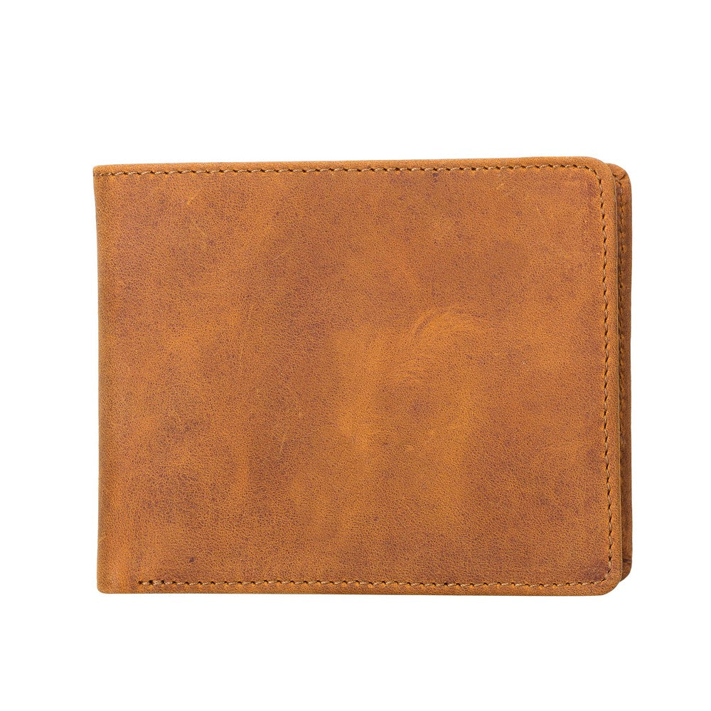 Marky Leather Wallet and Card Holder, 10 Card Compartments, Antique Tan