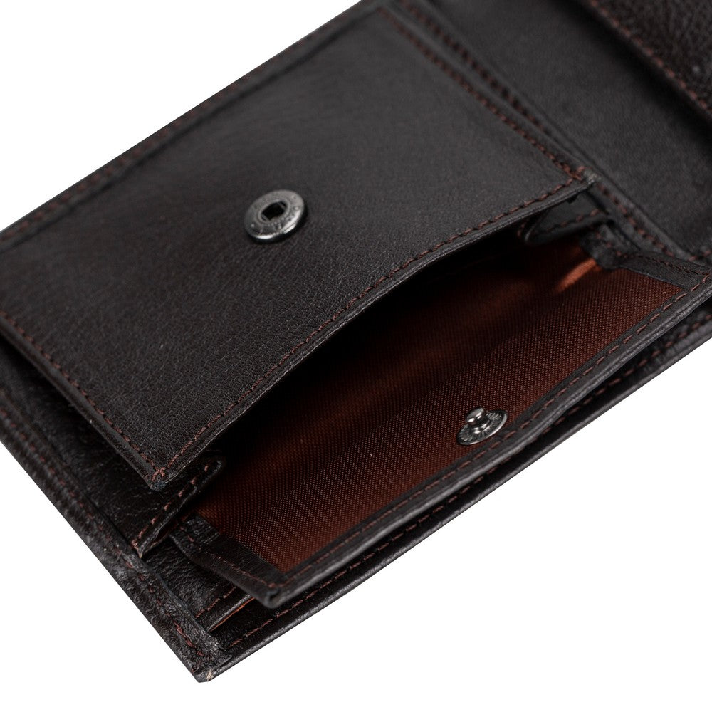 Passat Leather Wallet and Card Holder, 10 Card Compartments, Burnt Brown