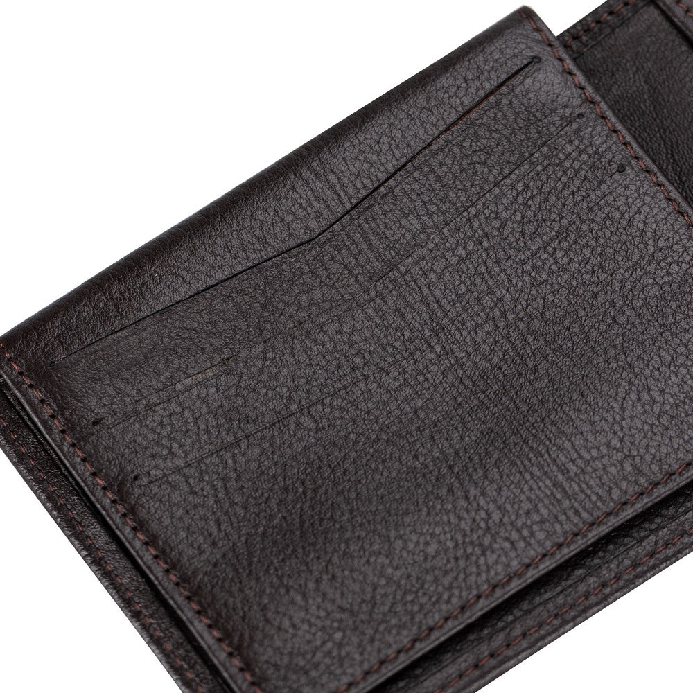 Passat Leather Wallet and Card Holder, 10 Card Compartments, Burnt Brown