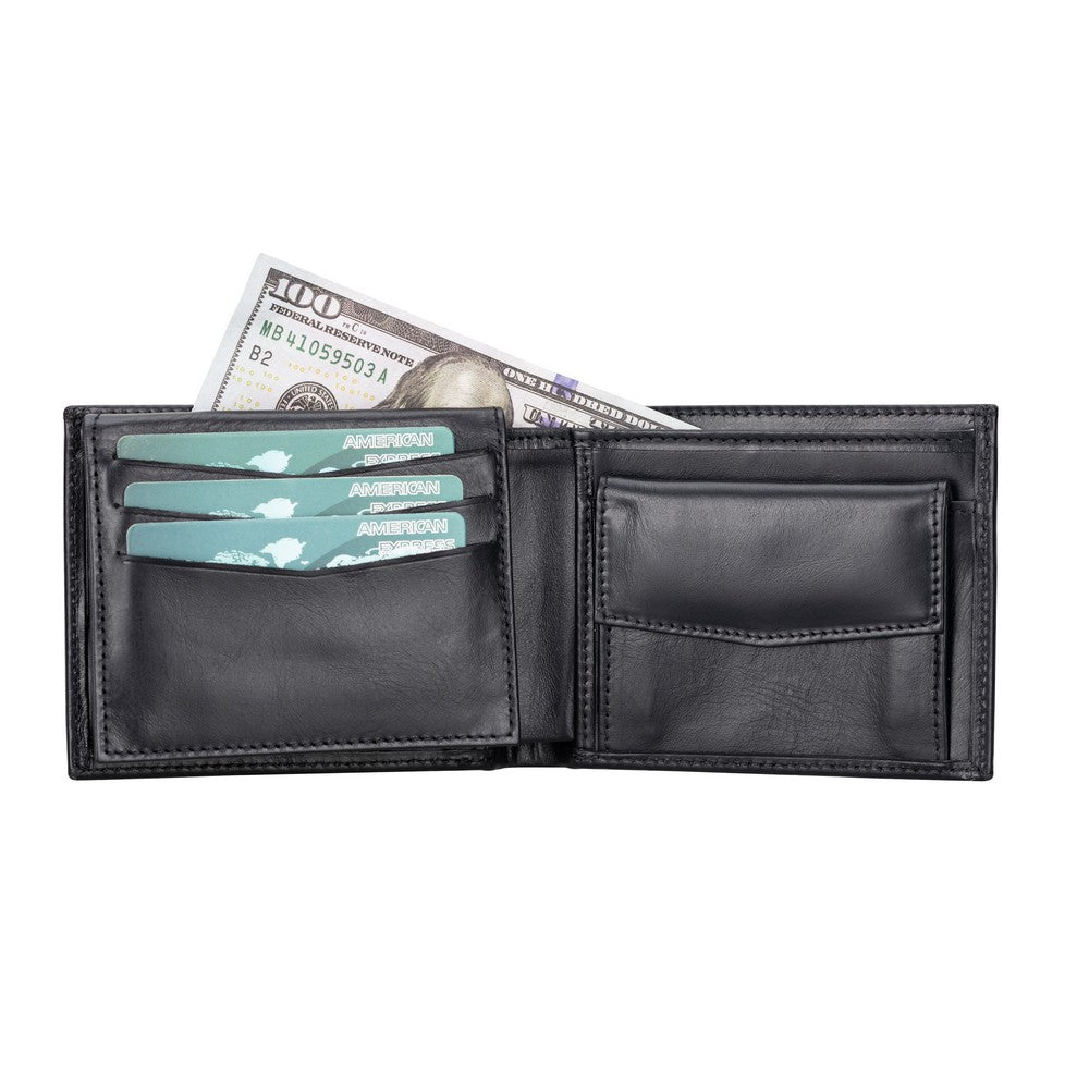 Passat Leather Wallet and Card Holder, 7 Card Compartments, Black