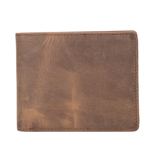 Marky Leather Wallet and Card Holder, 10 Card Compartments, Antique Brown