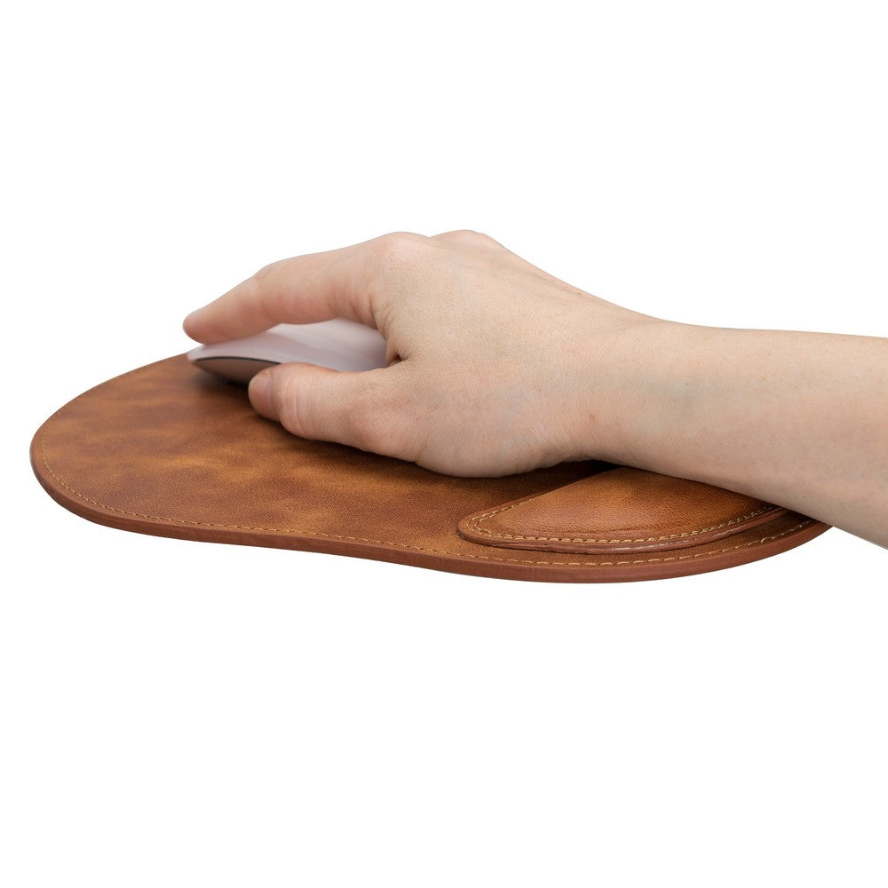 Leather Mouse Pad with Wristband TN11 Tan