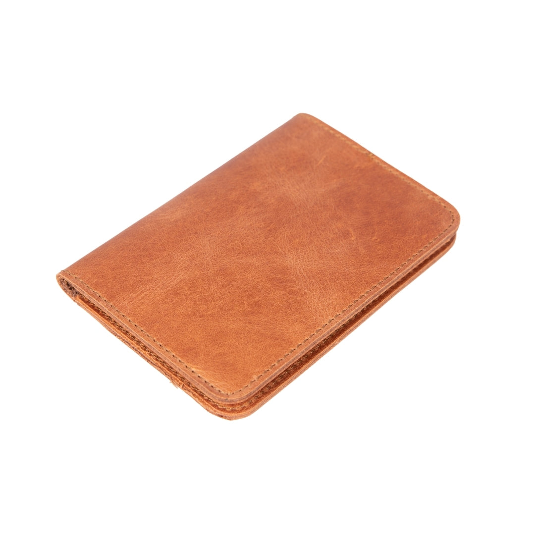 Enrico Slim Leather Card Holder, 6 card compartments, Antique Tan