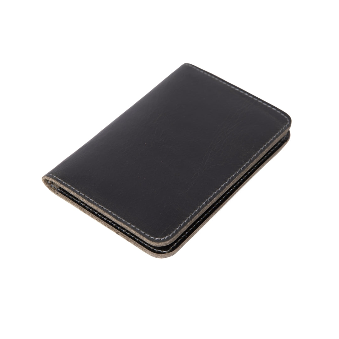 Enrico Slim Leather Card Holder, 6 card compartments, Matte Black