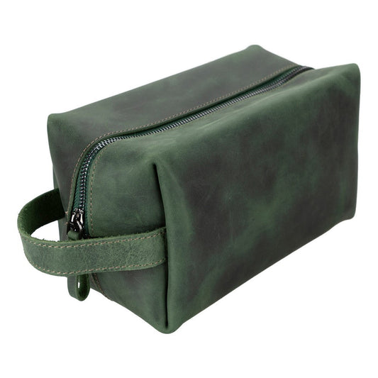 Leather Care And Travel Bag, XLarge Size, Antique Dark Green