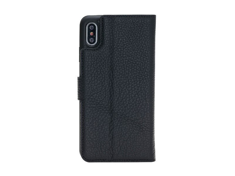 Apple iPhone XS Max Compatible Leather Wallet Case FL01 Black