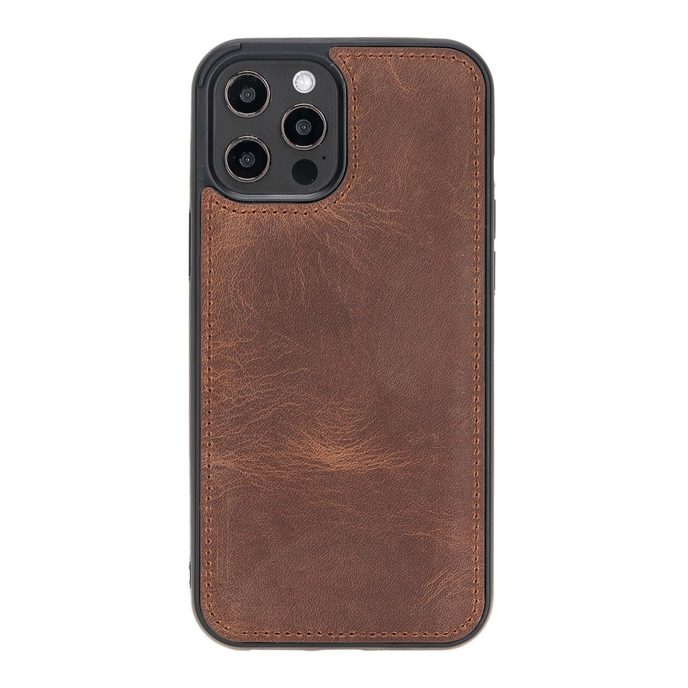 Apple iPhone 12 Pro Max Compatible Leather Back Cover G2 Brown