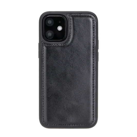 Apple iPhone 12 mini Compatible Leather Back Cover RST1 Black