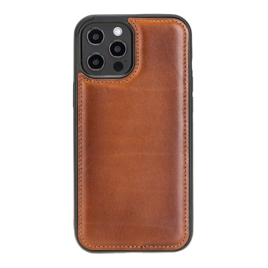 Apple iPhone 12 Pro Max Compatible Leather Back Cover RST2EF Tan