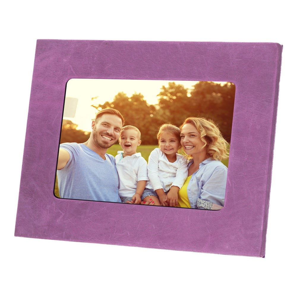 Genuine Leather Desktop Photo Frame, 22x17cm (15x10 photos) Antique Purple