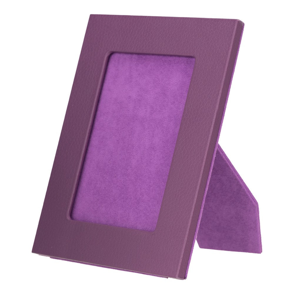 Real Leather Desktop Photo Frame, 22x17cm (15x10 photos) Purple