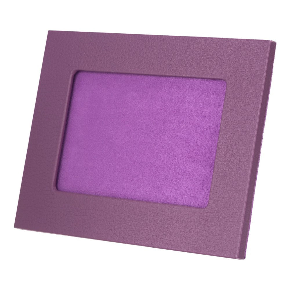 Real Leather Desktop Photo Frame, 22x17cm (15x10 photos) Purple