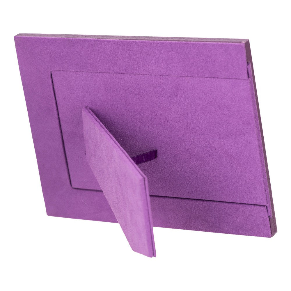 Real Leather Desktop Photo Frame, 22x17cm (15x10 photos) Purple