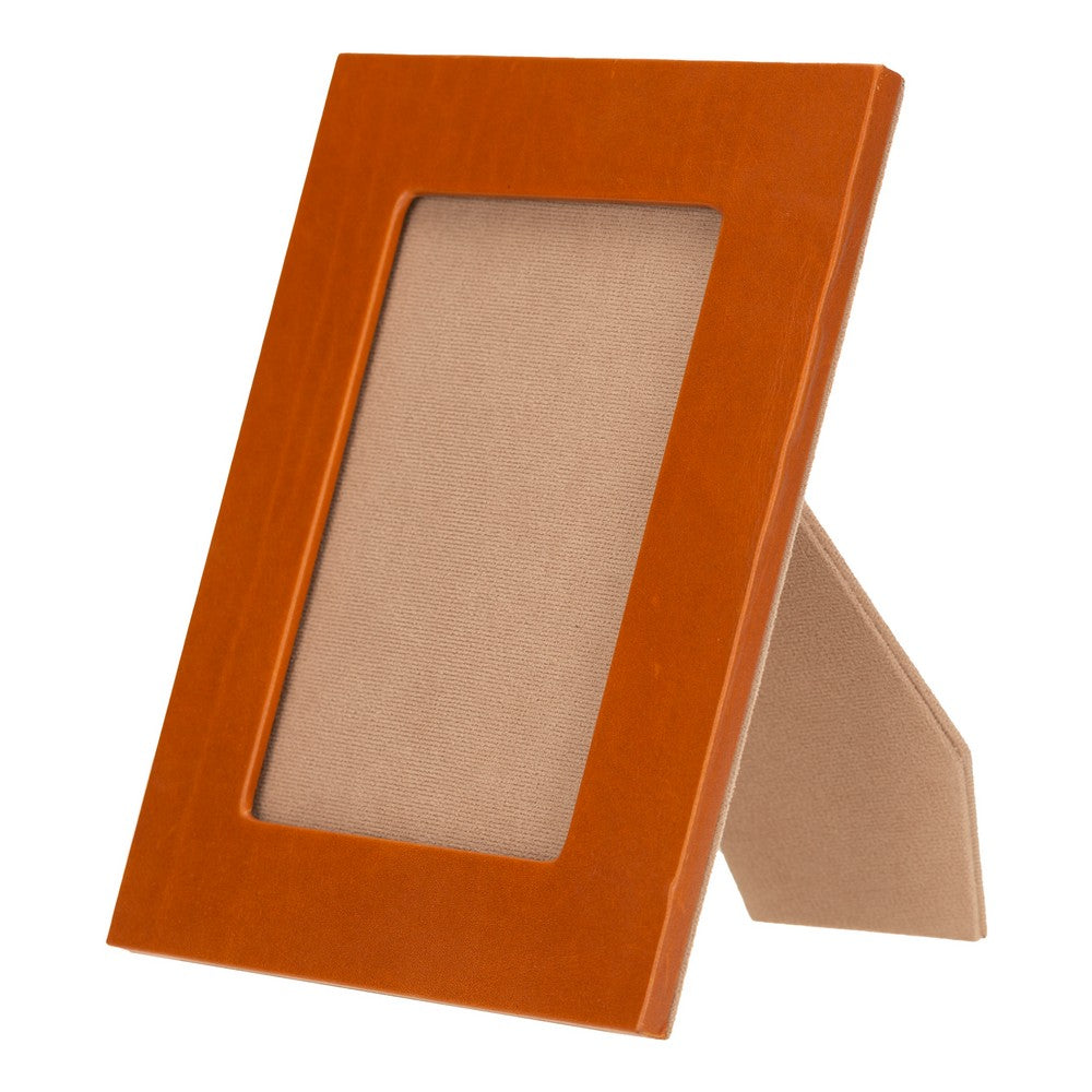 Real Leather Desktop Photo Frame, 22x17cm (15x10 photos) Rustic Tan