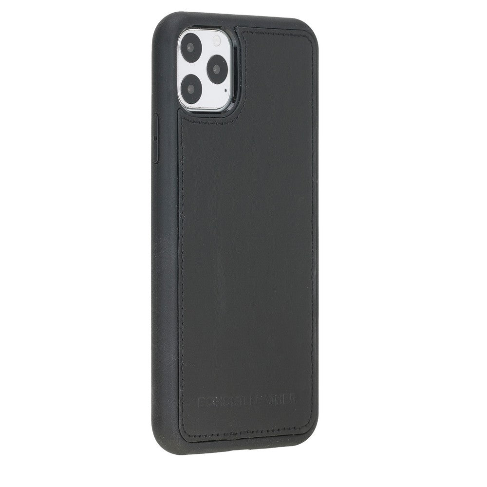 Apple iPhone 11 Pro Max Compatible Leather Back Cover RST1 Black