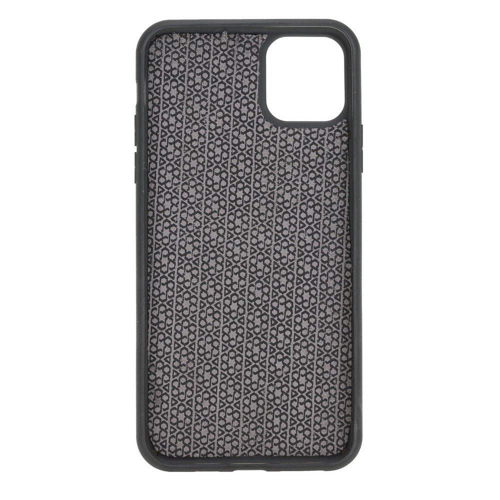 Apple iPhone 11 Pro Max Compatible Leather Back Cover RST1 Black