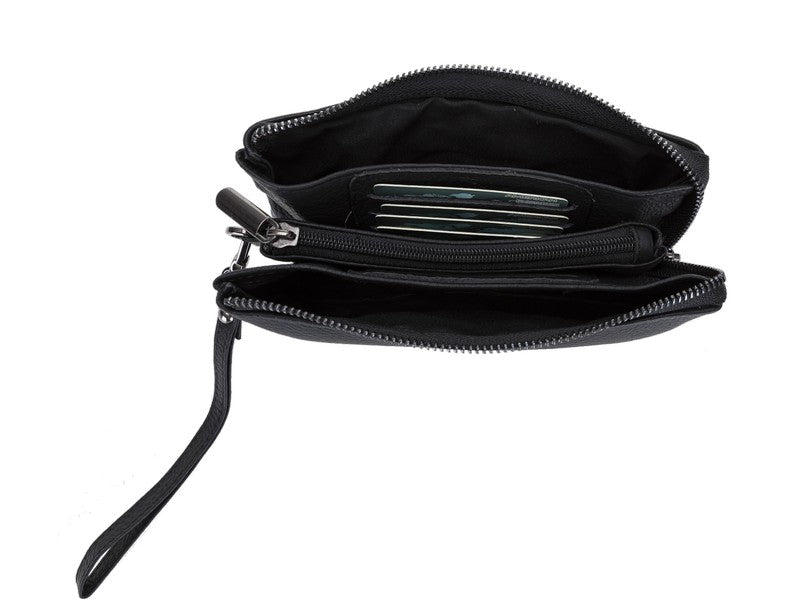 Jaya Portfolio Strap Leather Women's Bag FL01 Black