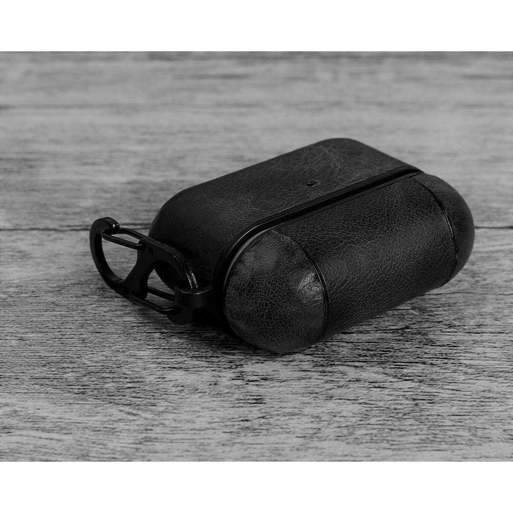 Apple AirPods Pro Compatible Leather Case Juni RST1 Black