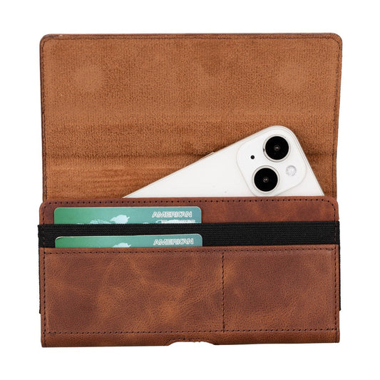 Titan 6.1 inch Compatible Leather Card Holder Case Antique Tan