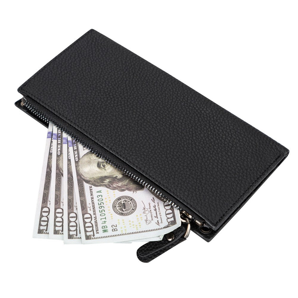 Lozan Strap 6.5 inch Compatible Leather Card Holder Wallet Case ERC1 Black